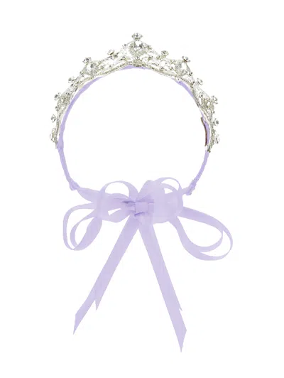 Monnalisa Kids'   Tiara In Rhinestones And Bezels In Wisteria