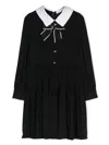 Monnalisa Bow-detailing Flared Dress In Black