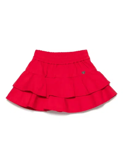 Monnalisa Kids' Tiered Shorts In Red