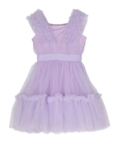 Monnalisa Kids' Tiered Tulle Dress In Purple