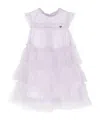 Monnalisa Tiered Tulle Dress In Purple