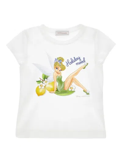Monnalisa Kids' Tinker Bell Print T-shirt In White