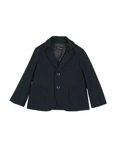Monnalisa Babies'  Toddler Boy Blazer Midnight Blue Size 3 Viscose, Polyamide, Elastane In Black