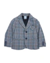 Monnalisa Toddler Boy Blazer Slate Blue Size 6 Cotton, Polyester, Viscose, Elastane In Blue
