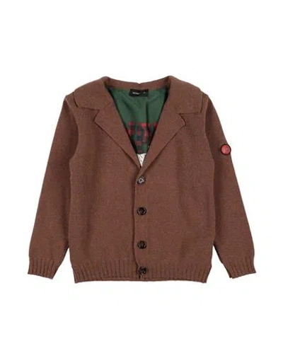 Monnalisa Babies'  Toddler Boy Cardigan Chocolate Brown Size 6 Viscose, Polyamide, Wool, Cashmere
