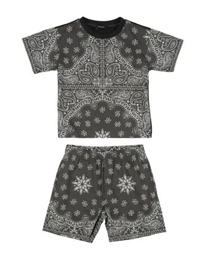 Monnalisa Babies'  Toddler Boy Co-ord Charcoal Size 6 Cotton In Grey