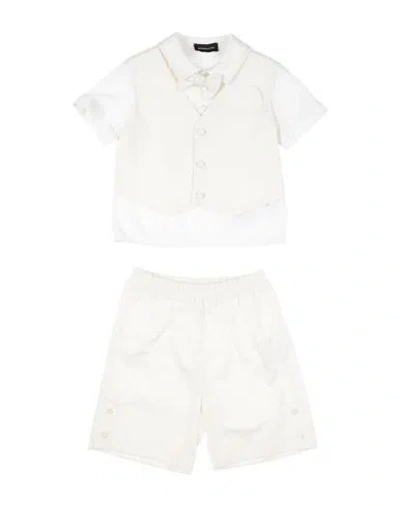 Monnalisa Babies'  Toddler Boy Co-ord Ivory Size 3 Cotton, Elastane In White