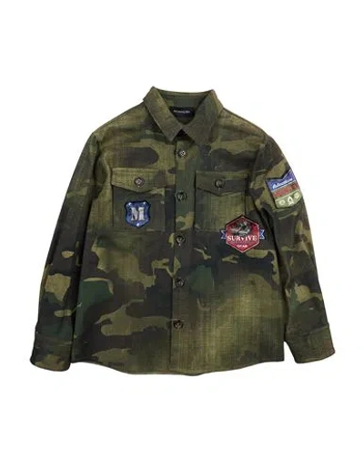 Monnalisa Babies'  Toddler Boy Shirt Military Green Size 6 Cotton, Elastane