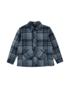 Monnalisa Toddler Boy Shirt Slate Blue Size 6 Polyester, Acrylic, Virgin Wool, Cotton, Elastane In Slate Blue