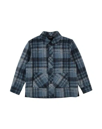 Monnalisa Babies'  Toddler Boy Shirt Slate Blue Size 6 Polyester, Acrylic, Virgin Wool, Cotton, Elastane