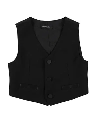Monnalisa Babies'  Toddler Boy Tailored Vest Black Size 6 Polyester, Viscose