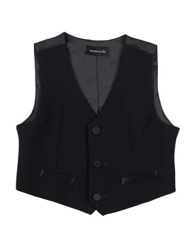 Monnalisa Babies'  Toddler Boy Tailored Vest Midnight Blue Size 5 Polyester, Viscose In Black