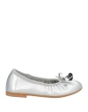 Monnalisa Toddler Girl Ballet Flats Silver Size 10c Calfskin In Silver