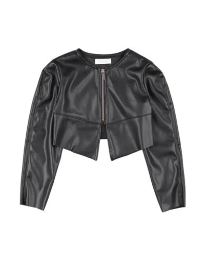 Monnalisa Babies'  Toddler Girl Blazer Black Size 7 Polyester, Polyurethane Resin