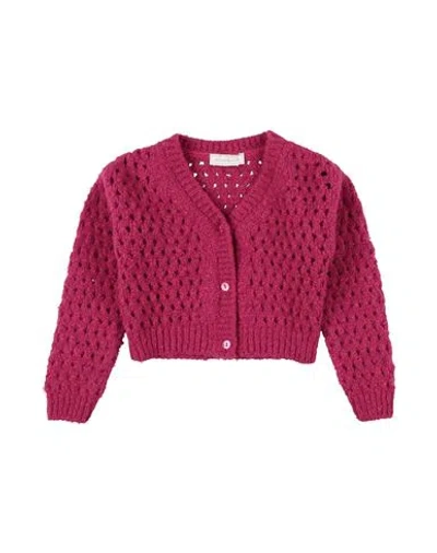 Monnalisa Babies'  Toddler Girl Cardigan Fuchsia Size 7 Acrylic, Polyamide, Viscose, Wool In Pink