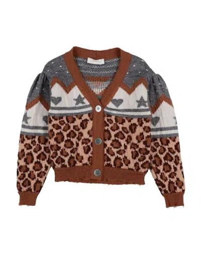 Monnalisa Babies'  Toddler Girl Cardigan Grey Size 7 Virgin Wool, Acrylic, Polyamide, Polyester