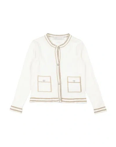 Monnalisa Babies'  Toddler Girl Cardigan Off White Size 4 Cotton