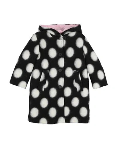 Monnalisa Babies'  Toddler Girl Coat Black Size 4 Polyester, Wool, Acrylic