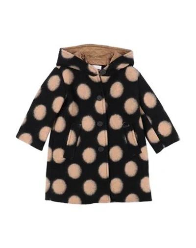 Monnalisa Babies'  Toddler Girl Coat Black Size 6 Polyester, Wool, Acrylic