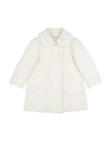 Monnalisa Toddler Girl Coat Off White Size 6 Acrylic, Cotton, Polyester, Virgin Wool, Synthetic Fibe