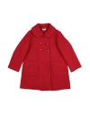 Monnalisa Babies'  Toddler Girl Coat Red Size 4 Acrylic, Cotton, Polyester, Virgin Wool, Synthetic Fibers