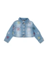 Monnalisa Toddler Girl Denim Outerwear Blue Size 5 Paper, Elastane In Blue