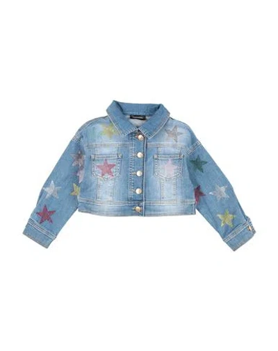 Monnalisa Babies'  Toddler Girl Denim Outerwear Blue Size 4 Paper, Elastane