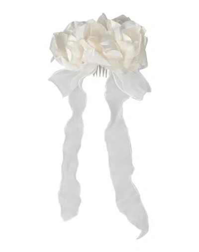 Monnalisa Babies'  Toddler Girl Hair Accessory Cream Size - Polyester, Silk, Viscose In White