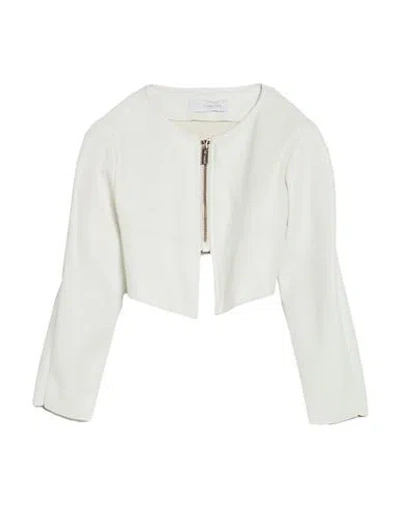 Monnalisa Babies'  Toddler Girl Jacket Ivory Size 7 Polyester, Polyurethane Resin In White