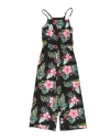 Monnalisa Jungle Print Jumpsuit In Black