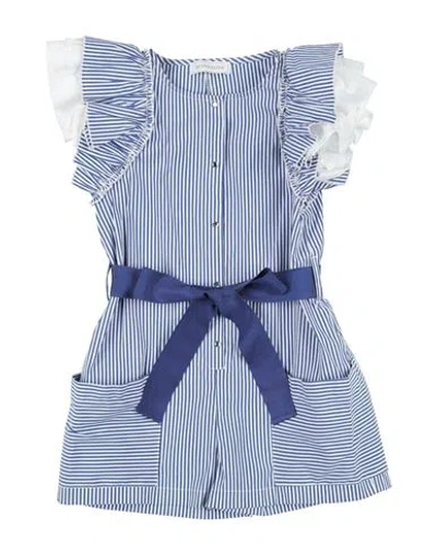 Monnalisa Babies'  Toddler Girl Jumpsuit Blue Size 7 Cotton, Polyamide, Elastane