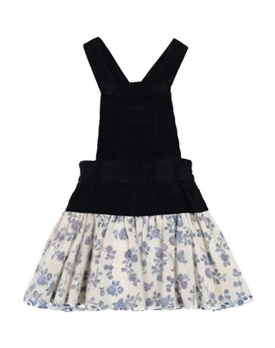 Monnalisa Babies'  Toddler Girl Overalls Midnight Blue Size 4 Cotton In Black