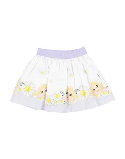 Monnalisa Babies'  Toddler Girl Pants White Size 3 Cotton, Polyamide In Purple