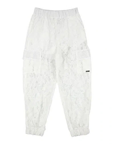 Monnalisa Babies'  Toddler Girl Pants White Size 6 Polyamide, Cotton, Viscose