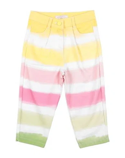 Monnalisa Babies'  Toddler Girl Pants Yellow Size 5 Cotton, Elastane
