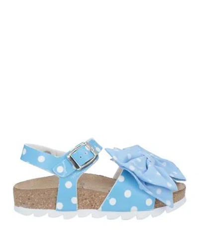Monnalisa Babies'  Toddler Girl Sandals Azure Size 9.5c Polyurethane, Cotton In Blue