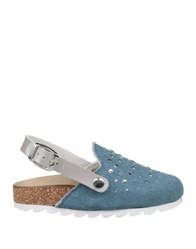 Monnalisa Babies'  Toddler Girl Sandals Blue Size 9.5c Cotton, Polyester