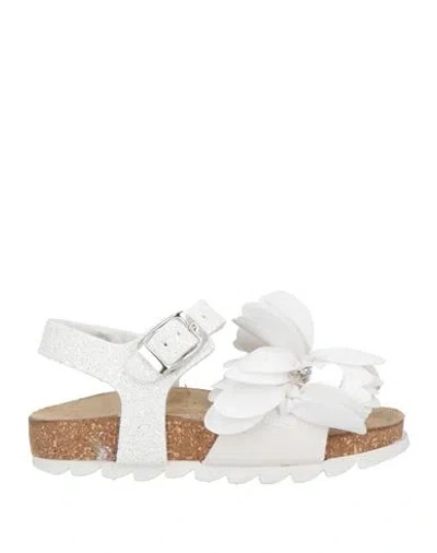 Monnalisa Babies'  Toddler Girl Sandals White Size 10c Polyurethane, Polyester, Elastane