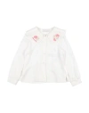 Monnalisa Viscose Shirt With Pilgrim Collar In White