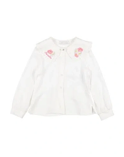 Monnalisa Babies'   Viscose Shirt With Pilgrim Collar In White