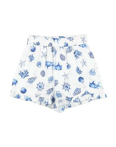 Monnalisa Babies'  Toddler Girl Shorts & Bermuda Shorts White Size 6 Viscose, Cotton In Blue