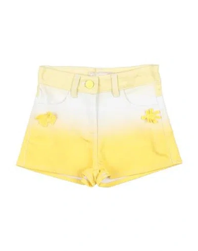 Monnalisa Babies'  Toddler Girl Shorts & Bermuda Shorts Yellow Size 6 Cotton, Elastane