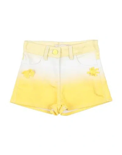 Monnalisa Babies'  Toddler Girl Shorts & Bermuda Shorts Yellow Size 5 Cotton, Elastane