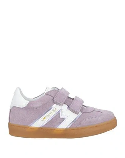 Monnalisa Babies'  Toddler Girl Sneakers Lilac Size 10c Calfskin In Purple