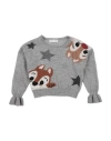 Monnalisa Toddler Girl Sweater Grey Size 6 Wool, Virgin Wool, Polyamide In Grey