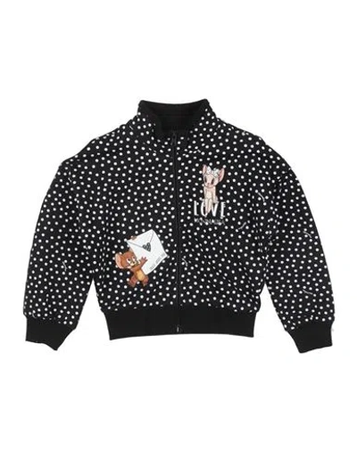 Monnalisa Babies'  Toddler Girl Sweatshirt Black Size 6 Cotton, Elastane