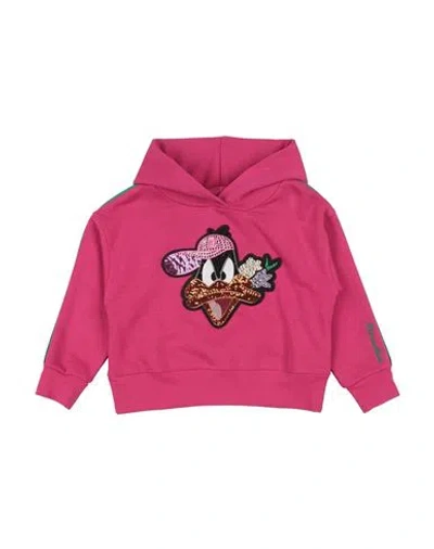 Monnalisa Babies'  Toddler Girl Sweatshirt Fuchsia Size 6 Cotton, Polyester In Pink