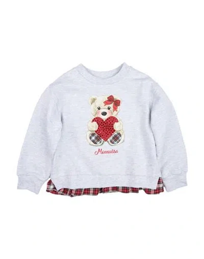 MONNALISA MONNALISA TODDLER GIRL SWEATSHIRT GREY SIZE 6 COTTON, ELASTANE