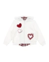 Monnalisa Babies' Logo-embroidered Zip-up Hoodie In White