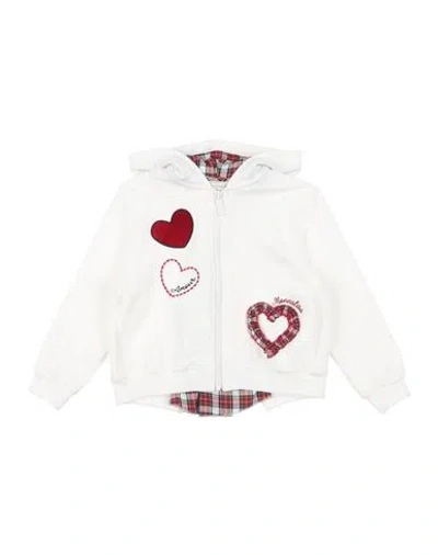 Monnalisa Babies' Logo-embroidered Zip-up Hoodie In White